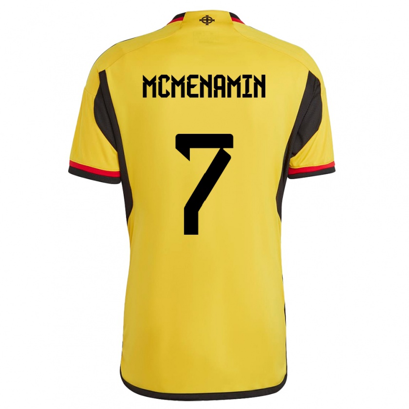 Kandiny Kinder Nordirland Conor Mcmenamin #7 Weiß Auswärtstrikot Trikot 24-26 T-Shirt