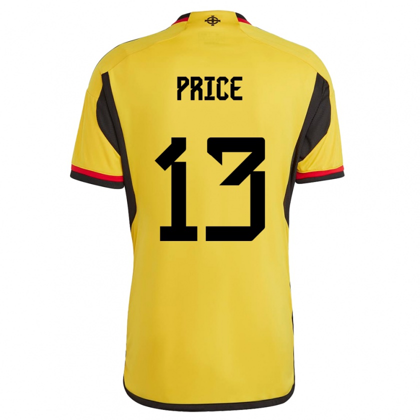 Kandiny Kinder Nordirland Isaac Price #13 Weiß Auswärtstrikot Trikot 24-26 T-Shirt