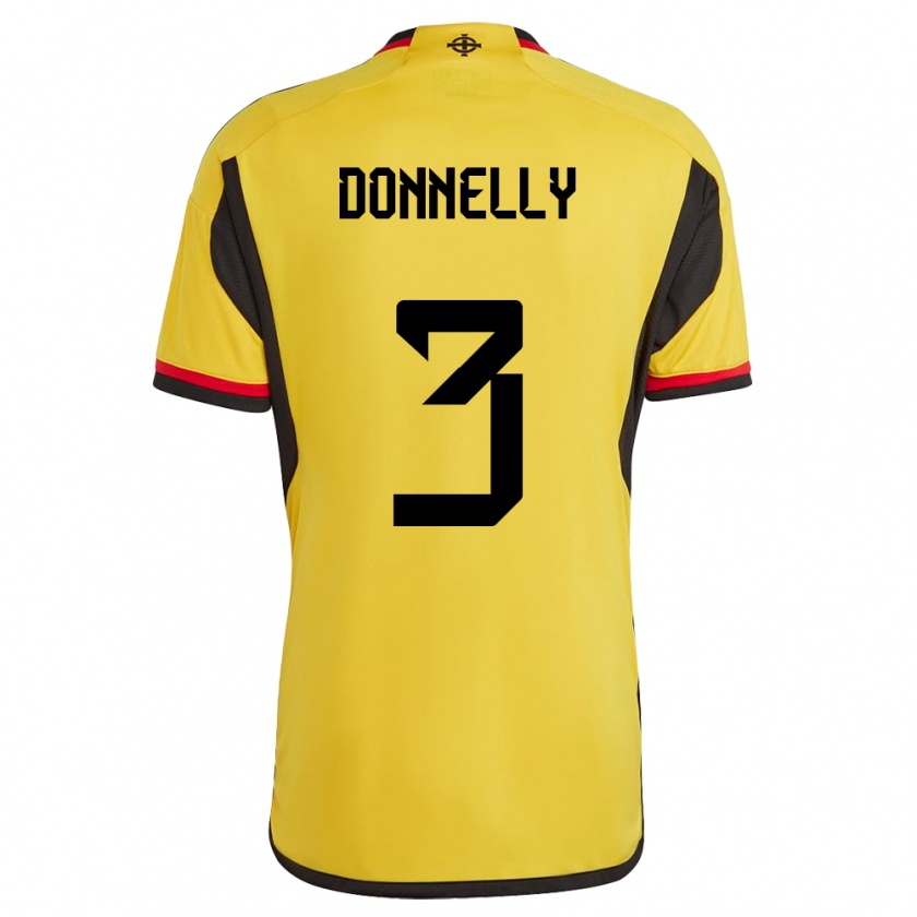 Kandiny Kinder Nordirland Aaron Donnelly #3 Weiß Auswärtstrikot Trikot 24-26 T-Shirt