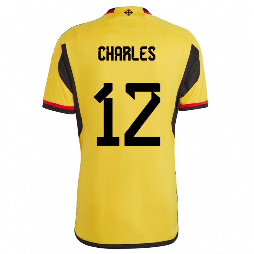 Kandiny Kinder Nordirland Pierce Charles #12 Weiß Auswärtstrikot Trikot 24-26 T-Shirt