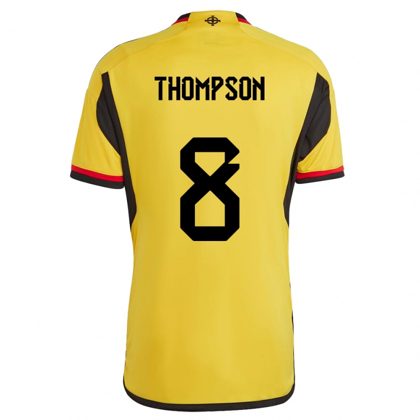 Kandiny Kinder Nordirland Joel Thompson #8 Weiß Auswärtstrikot Trikot 24-26 T-Shirt