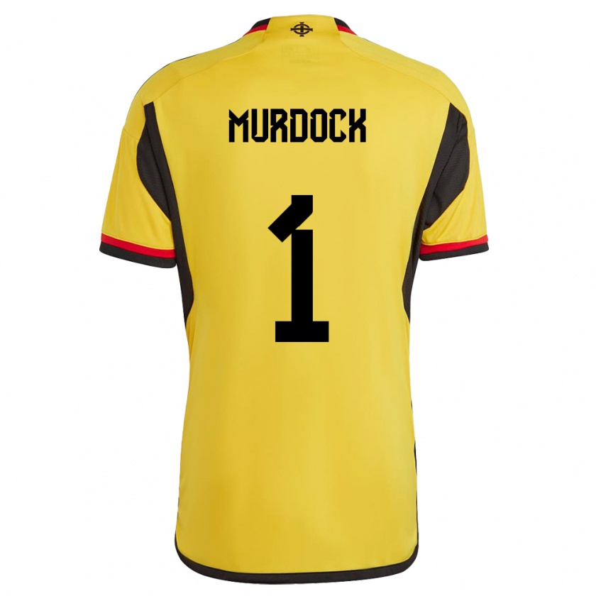 Kandiny Kinder Nordirland Will Murdock #1 Weiß Auswärtstrikot Trikot 24-26 T-Shirt