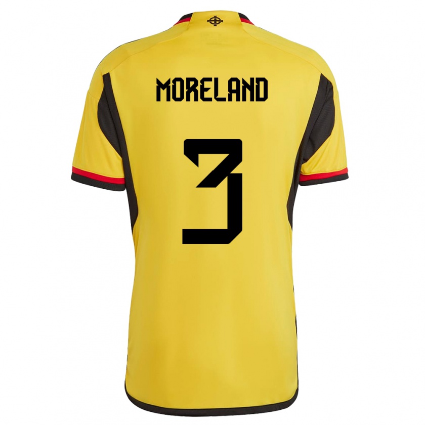 Kandiny Kinder Nordirland Calum Moreland #3 Weiß Auswärtstrikot Trikot 24-26 T-Shirt