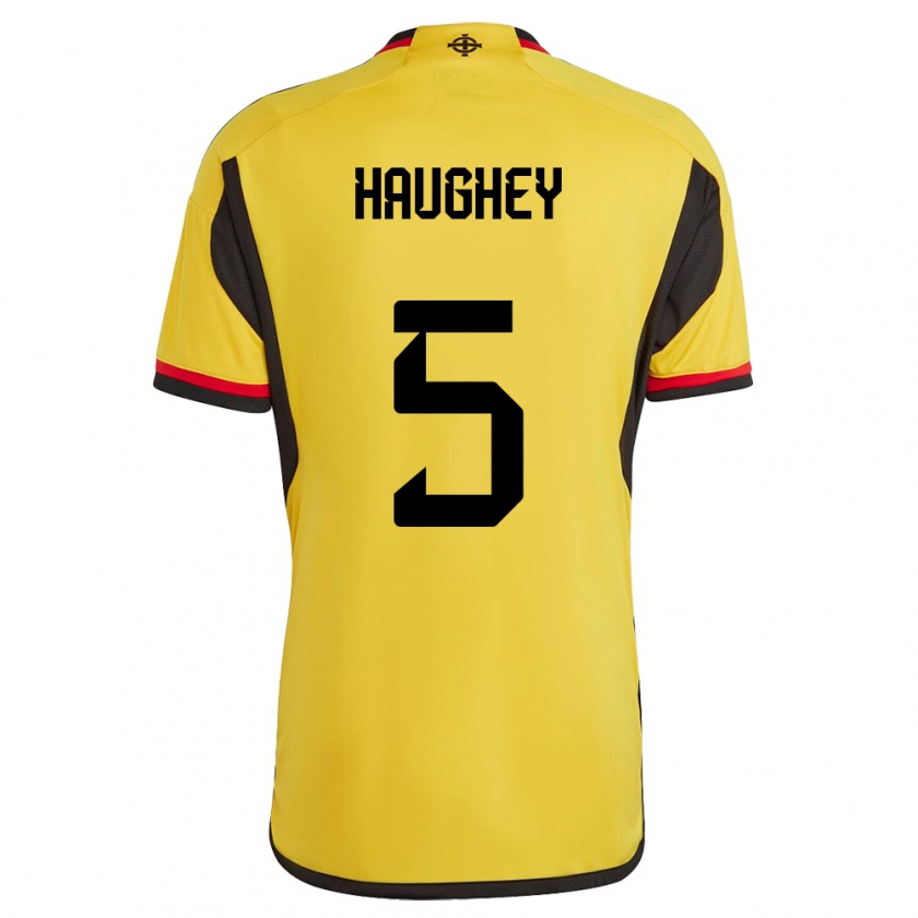 Kandiny Kinder Nordirland Conor Haughey #5 Weiß Auswärtstrikot Trikot 24-26 T-Shirt