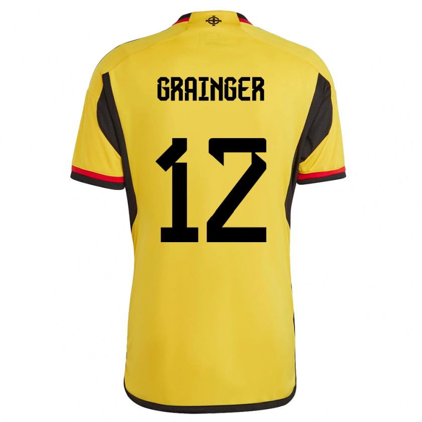 Kandiny Kinder Nordirland Owen Grainger #12 Weiß Auswärtstrikot Trikot 24-26 T-Shirt