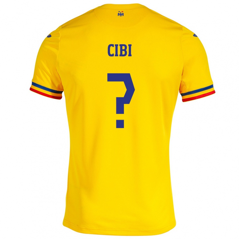 Kandiny Herren Rumänische Fabiano Cibi #0 Gelb Heimtrikot Trikot 24-26 T-Shirt