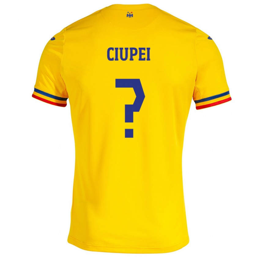 Kandiny Herren Rumänische Paul Ciupei #0 Gelb Heimtrikot Trikot 24-26 T-Shirt