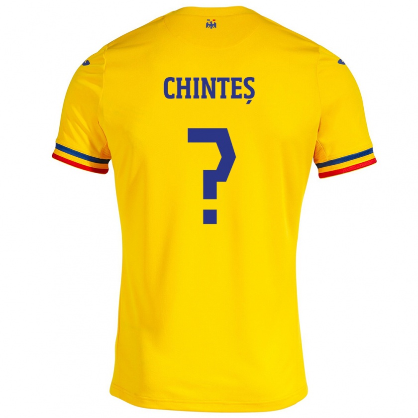 Kandiny Herren Rumänische Alin Chinteș #0 Gelb Heimtrikot Trikot 24-26 T-Shirt