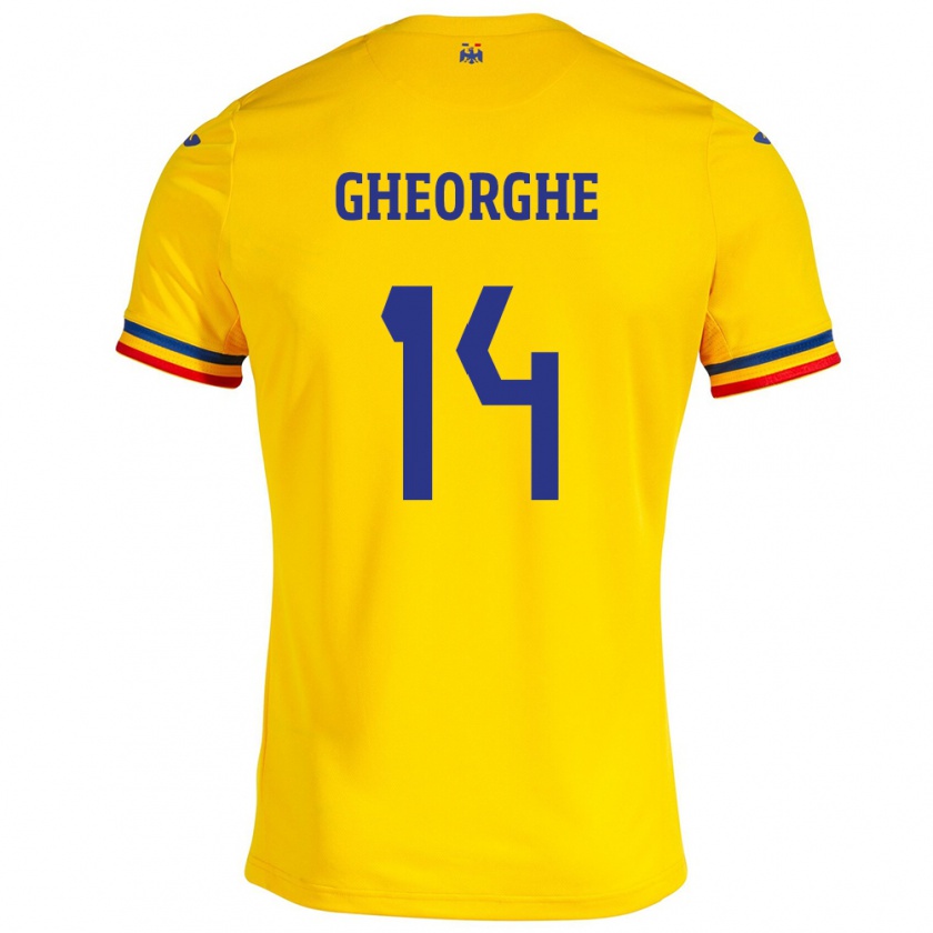 Kandiny Herren Rumänische Costyn Gheorghe #14 Gelb Heimtrikot Trikot 24-26 T-Shirt