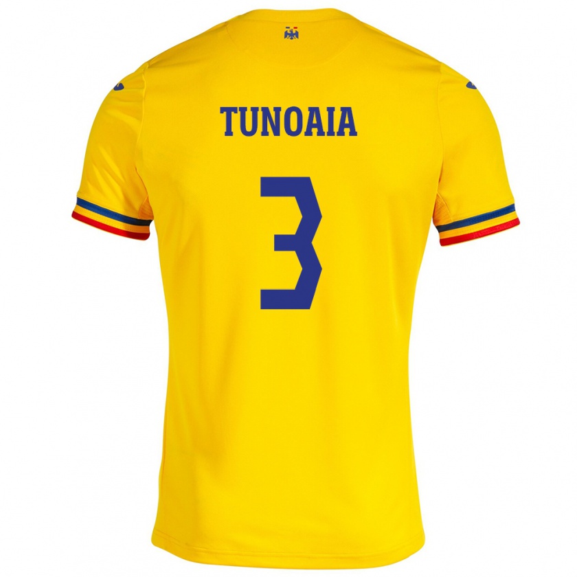 Kandiny Herren Rumänische Alexandra Tunoaia #3 Gelb Heimtrikot Trikot 24-26 T-Shirt