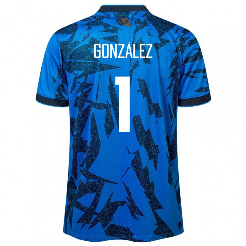 Kandiny Herren El Salvador Mario González #1 Blau Heimtrikot Trikot 24-26 T-Shirt