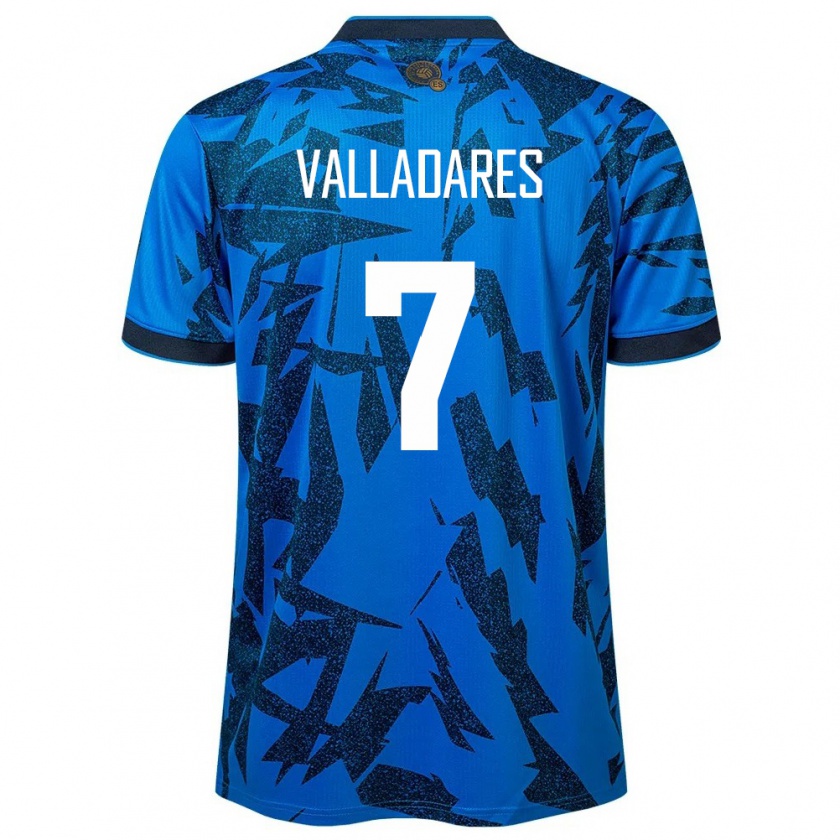 Kandiny Herren El Salvador Jefferson Valladares #7 Blau Heimtrikot Trikot 24-26 T-Shirt