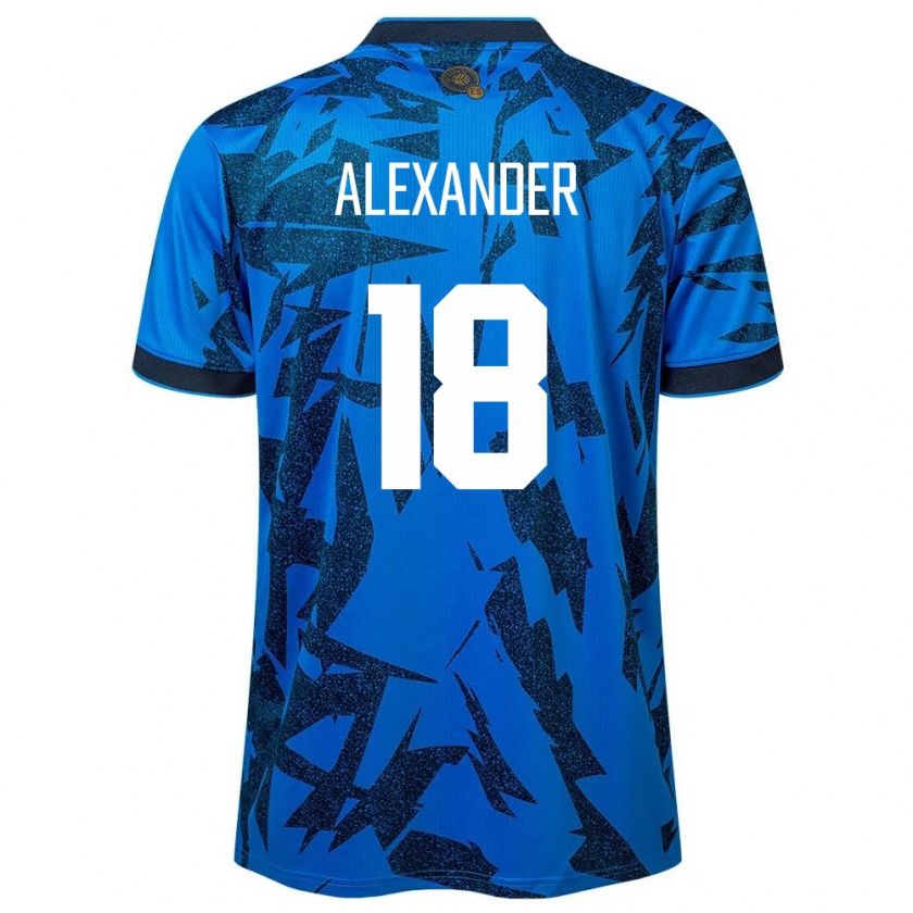 Kandiny Herren El Salvador Alexander Aguilar #18 Blau Heimtrikot Trikot 24-26 T-Shirt