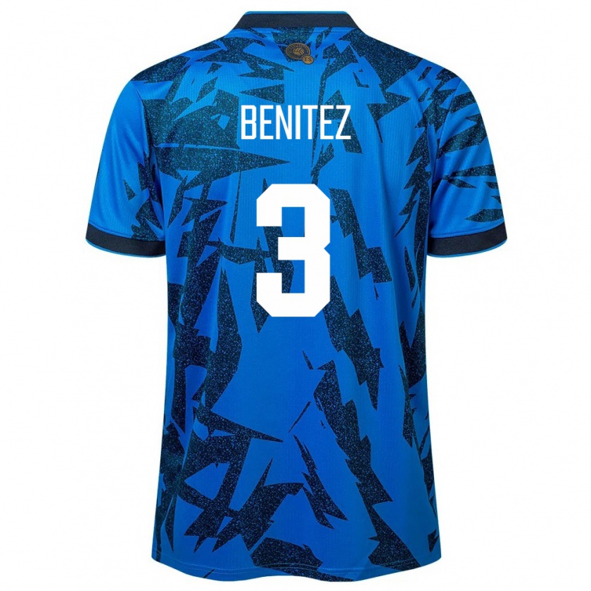 Kandiny Herren El Salvador Carolina Benitez #3 Blau Heimtrikot Trikot 24-26 T-Shirt