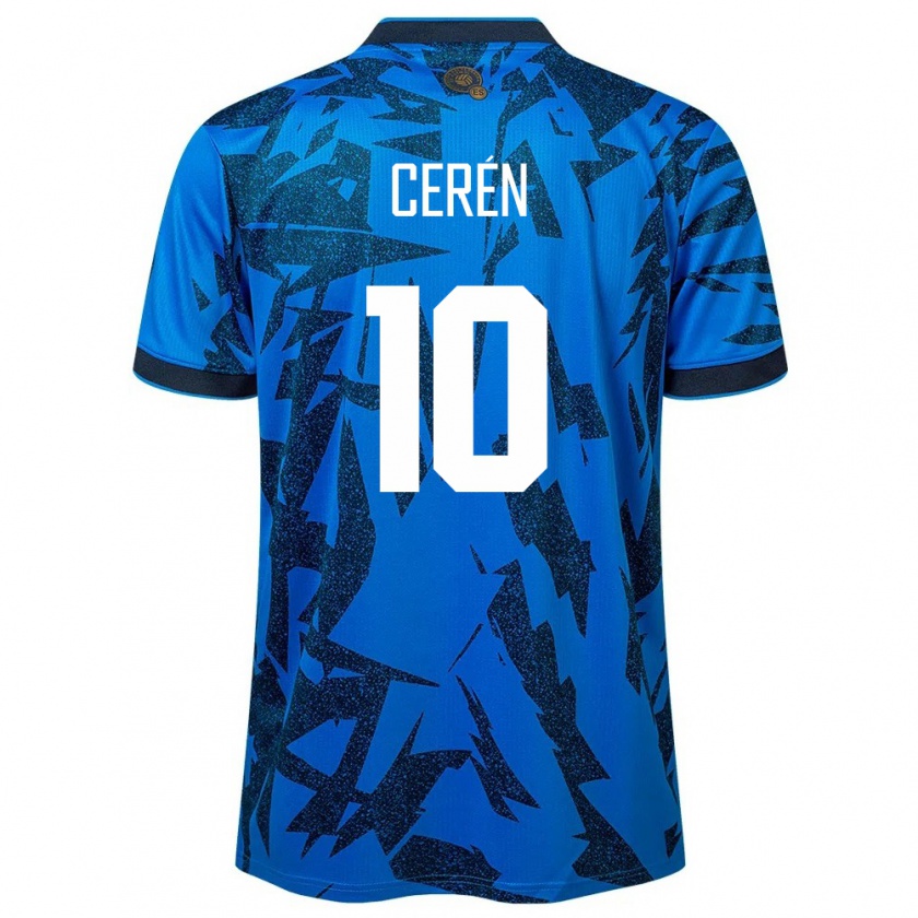 Kandiny Herren El Salvador Brenda Cerén #10 Blau Heimtrikot Trikot 24-26 T-Shirt