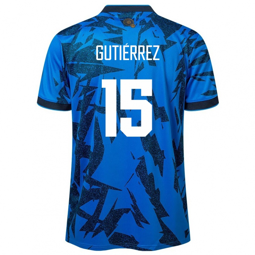 Kandiny Herren El Salvador Danya Gutiérrez #15 Blau Heimtrikot Trikot 24-26 T-Shirt