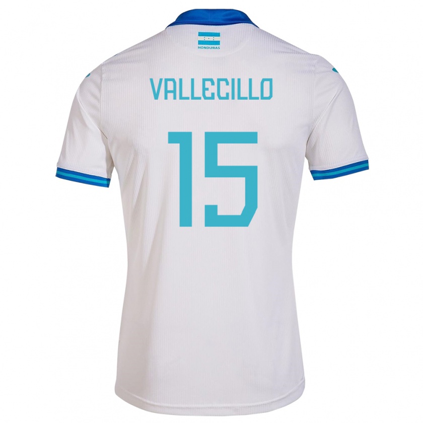 Kandiny Herren Honduras Eric Vallecillo #15 Weiß Heimtrikot Trikot 24-26 T-Shirt