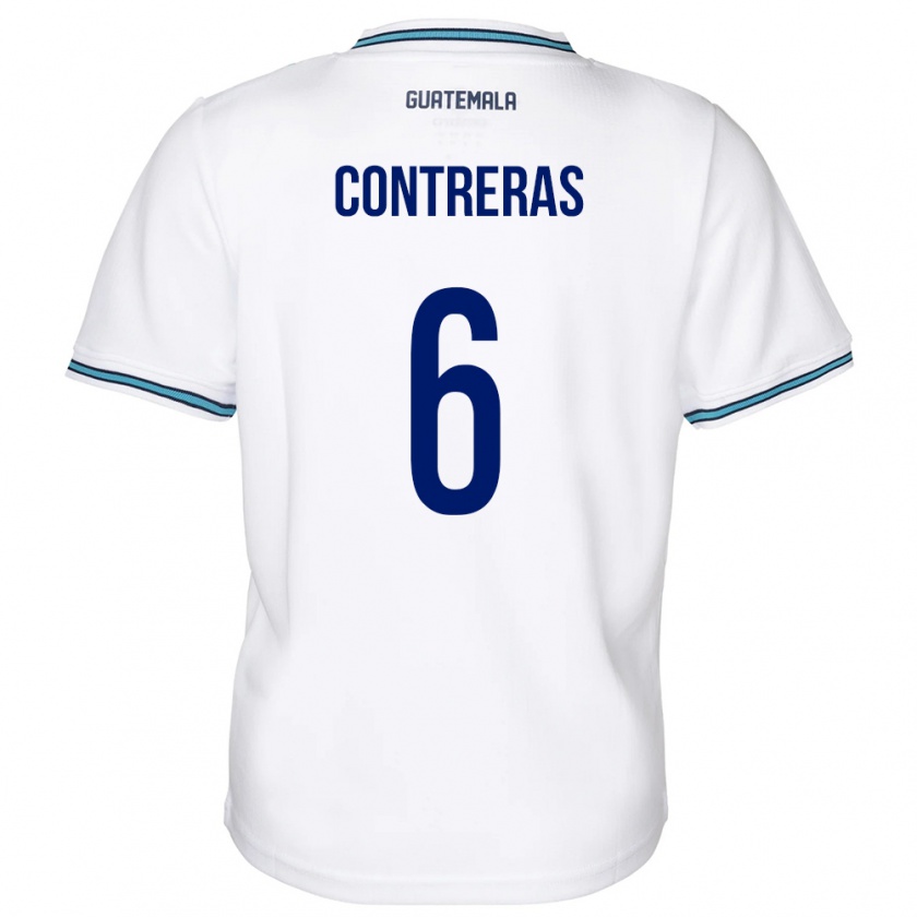 Kandiny Herren Guatemala María Contreras #6 Weiß Heimtrikot Trikot 24-26 T-Shirt