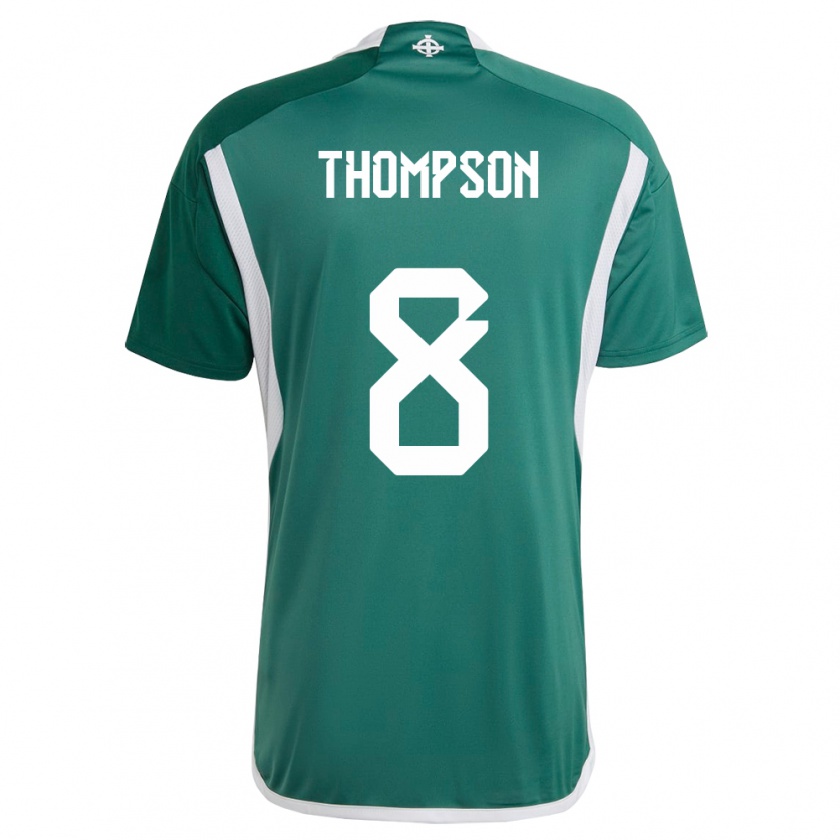 Kandiny Herren Nordirland Joel Thompson #8 Grün Heimtrikot Trikot 24-26 T-Shirt