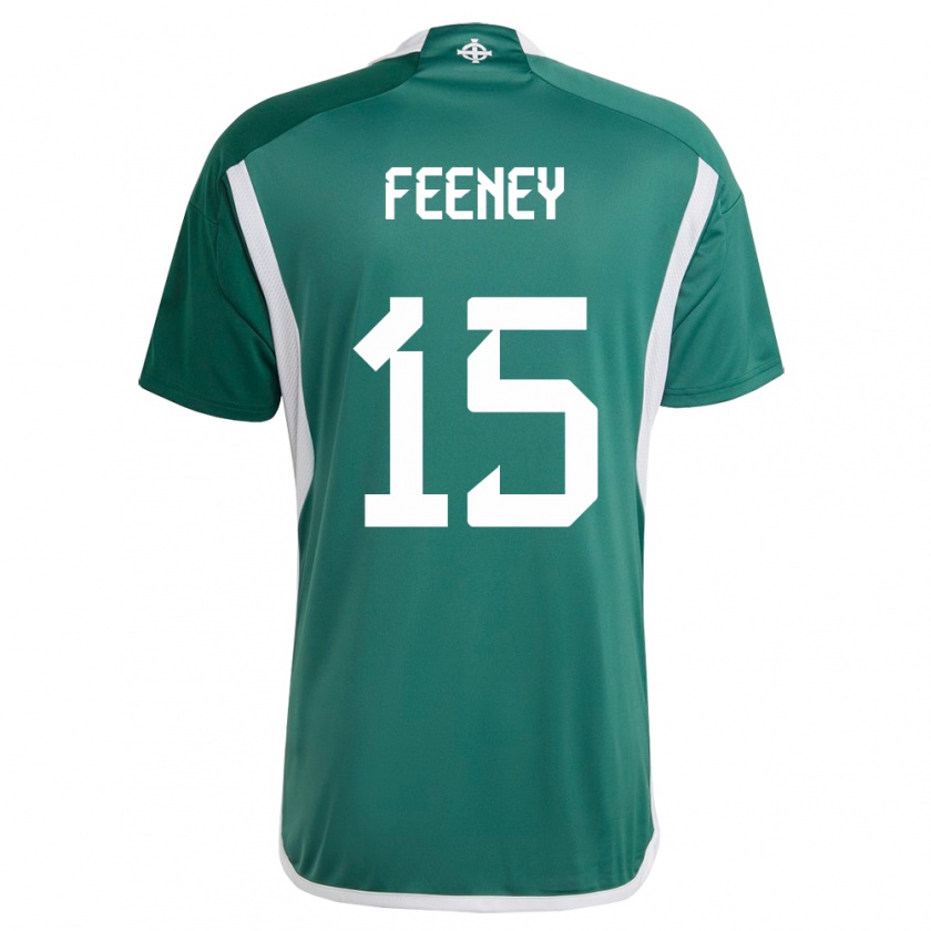 Kandiny Herren Nordirland George Feeney #15 Grün Heimtrikot Trikot 24-26 T-Shirt