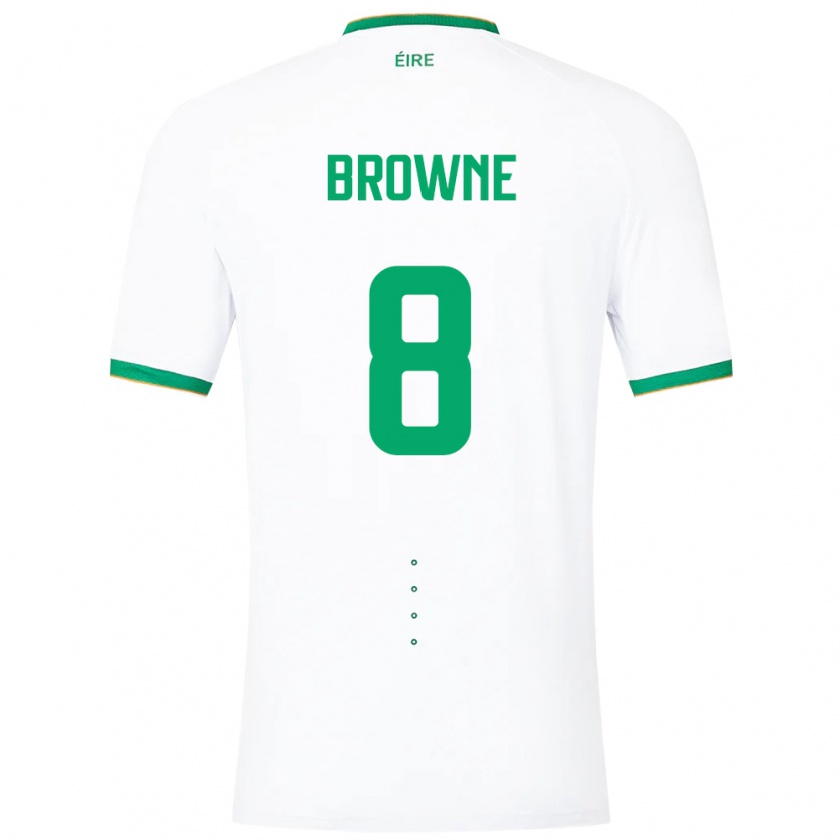 Kandiny Herren Irische Alan Browne #8 Weiß Auswärtstrikot Trikot 24-26 T-Shirt