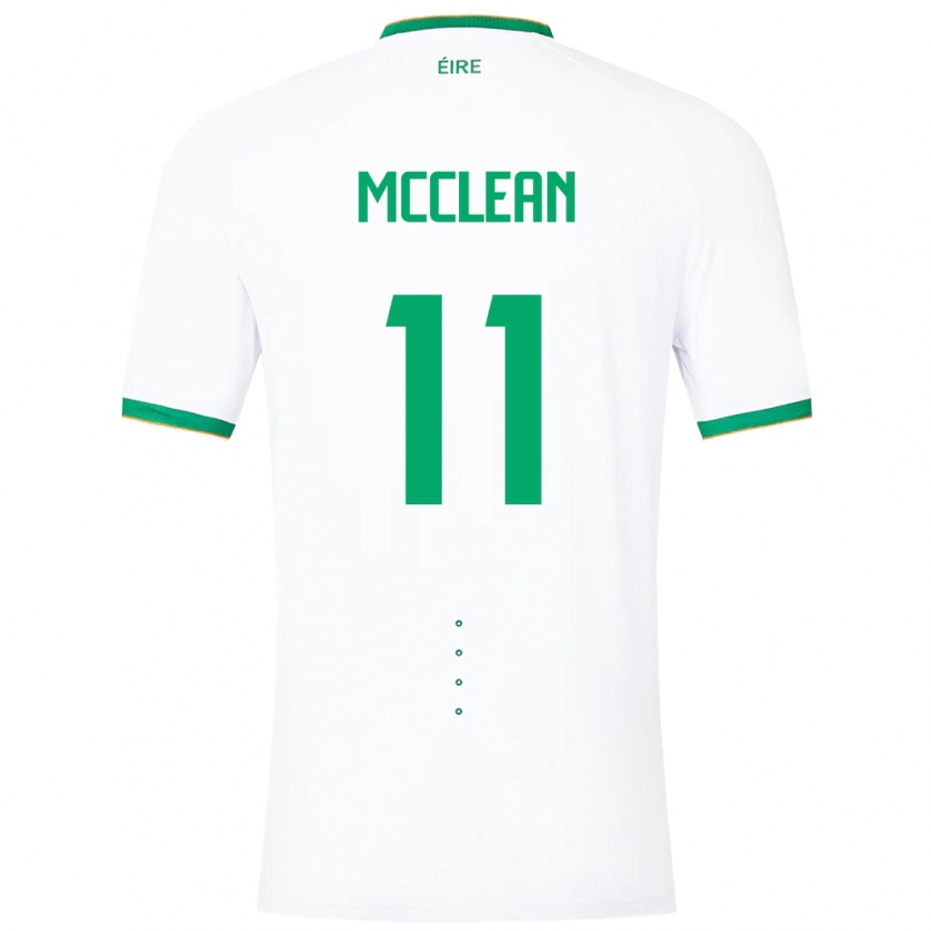 Kandiny Herren Irische James Mcclean #11 Weiß Auswärtstrikot Trikot 24-26 T-Shirt