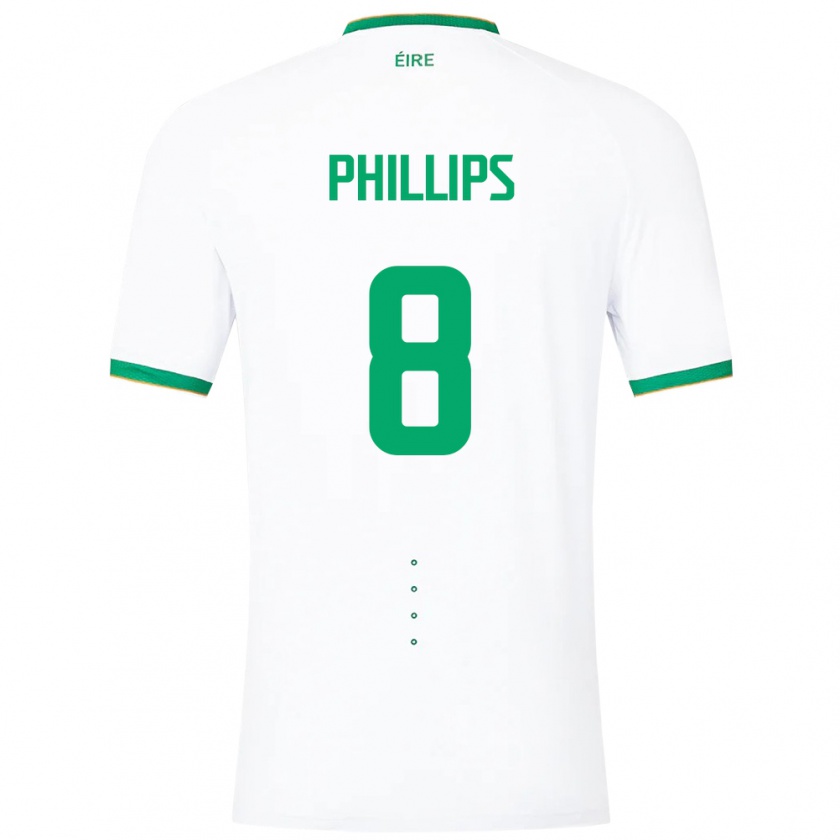 Kandiny Herren Irische Killian Phillips #8 Weiß Auswärtstrikot Trikot 24-26 T-Shirt