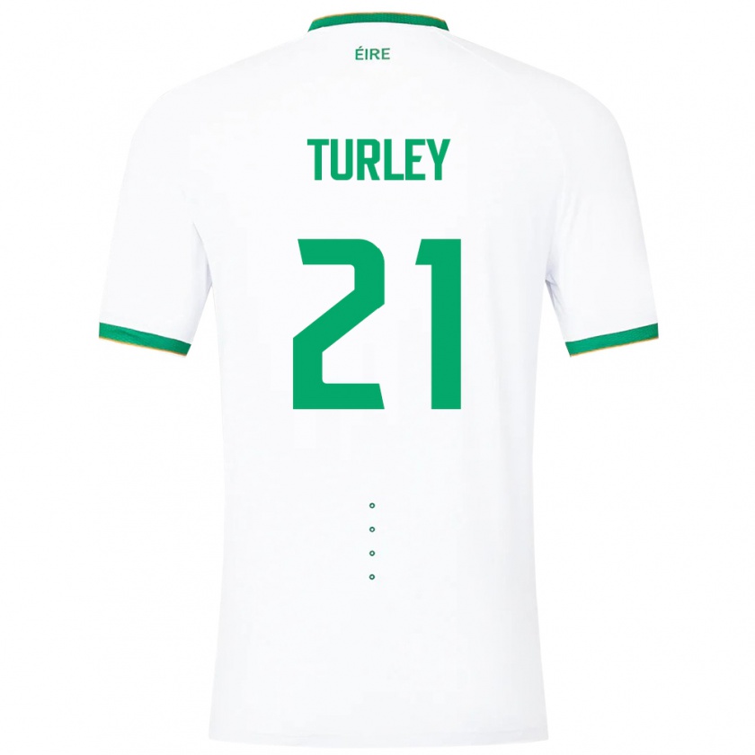 Kandiny Herren Irische Freddie Turley #21 Weiß Auswärtstrikot Trikot 24-26 T-Shirt