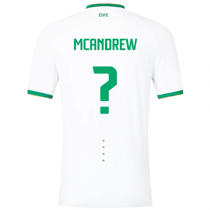 Kandiny Herren Irische Niall Mcandrew #0 Weiß Auswärtstrikot Trikot 24-26 T-Shirt