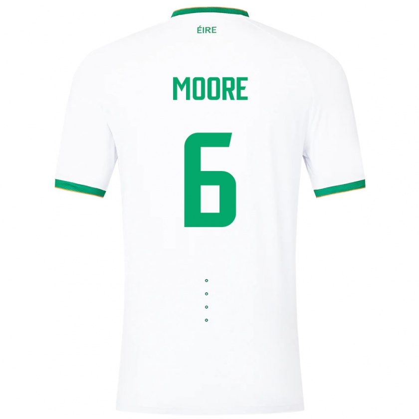 Kandiny Herren Irische Matthew Moore #6 Weiß Auswärtstrikot Trikot 24-26 T-Shirt