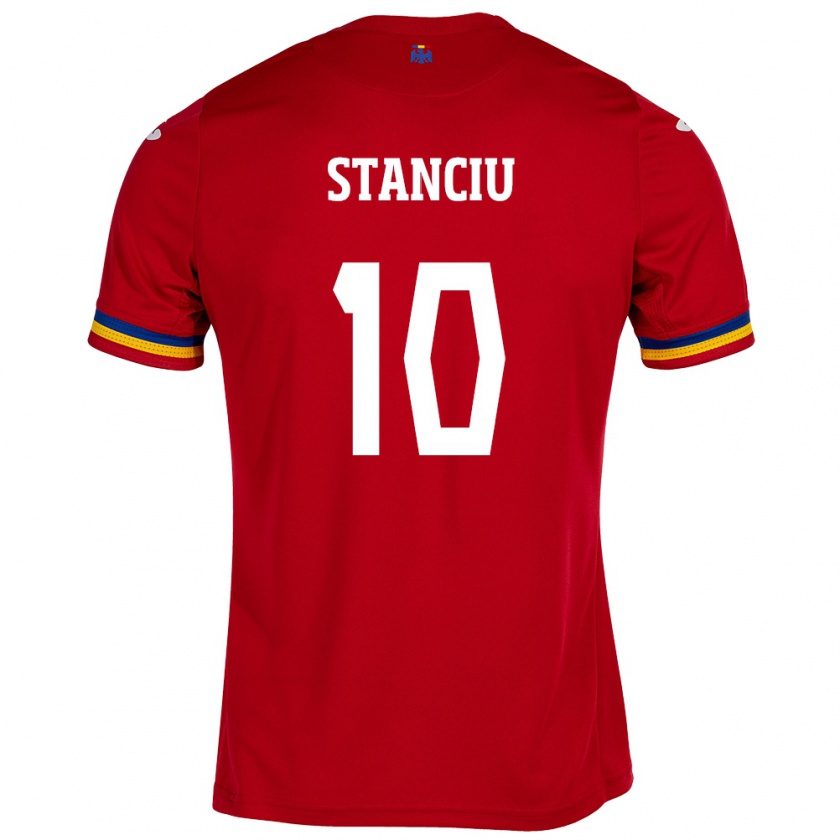 Kandiny Herren Rumänische Nicolae Stanciu #10 Rot Auswärtstrikot Trikot 24-26 T-Shirt