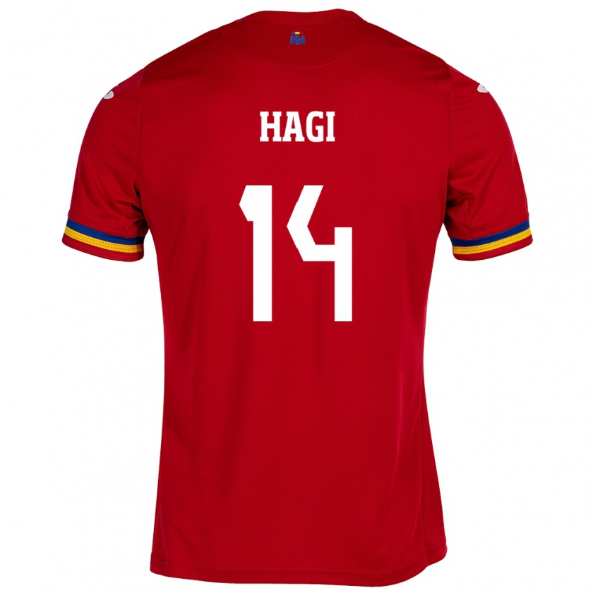 Kandiny Herren Rumänische Ianis Hagi #14 Rot Auswärtstrikot Trikot 24-26 T-Shirt