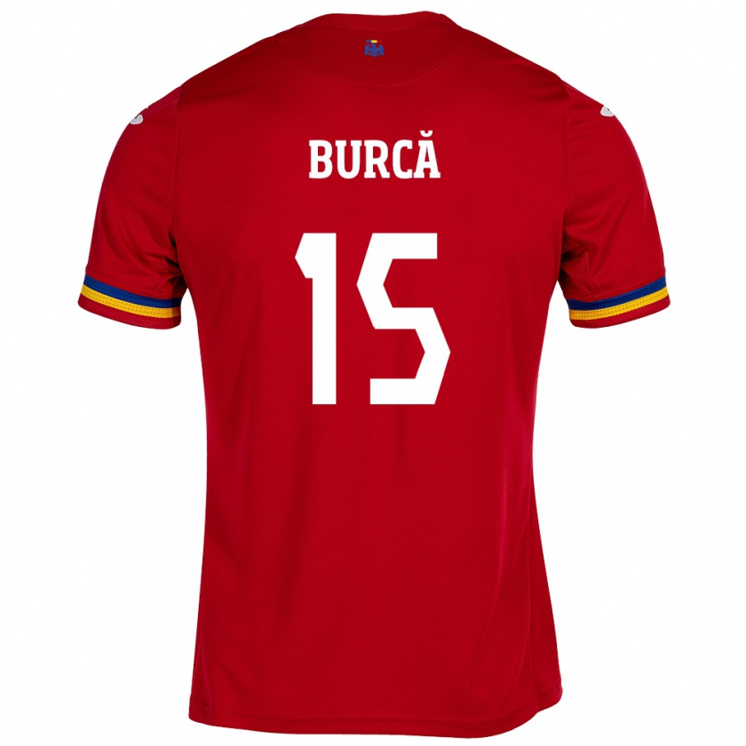 Kandiny Herren Rumänische Andrei Burcă #15 Rot Auswärtstrikot Trikot 24-26 T-Shirt