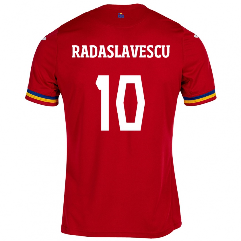 Kandiny Herren Rumänische Eduard Radaslavescu #10 Rot Auswärtstrikot Trikot 24-26 T-Shirt