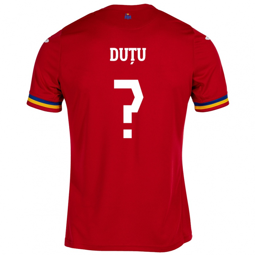 Kandiny Herren Rumänische Matteo Duțu #0 Rot Auswärtstrikot Trikot 24-26 T-Shirt