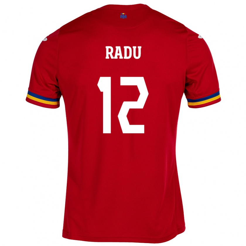 Kandiny Herren Rumänische Riccardo Radu #12 Rot Auswärtstrikot Trikot 24-26 T-Shirt