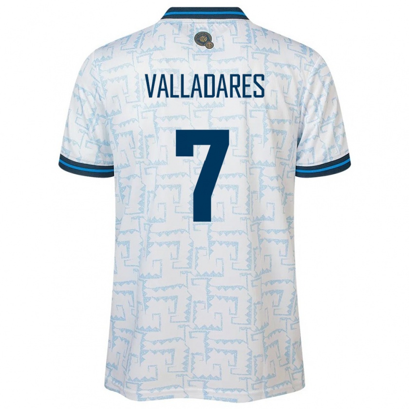 Kandiny Herren El Salvador Jefferson Valladares #7 Weiß Auswärtstrikot Trikot 24-26 T-Shirt