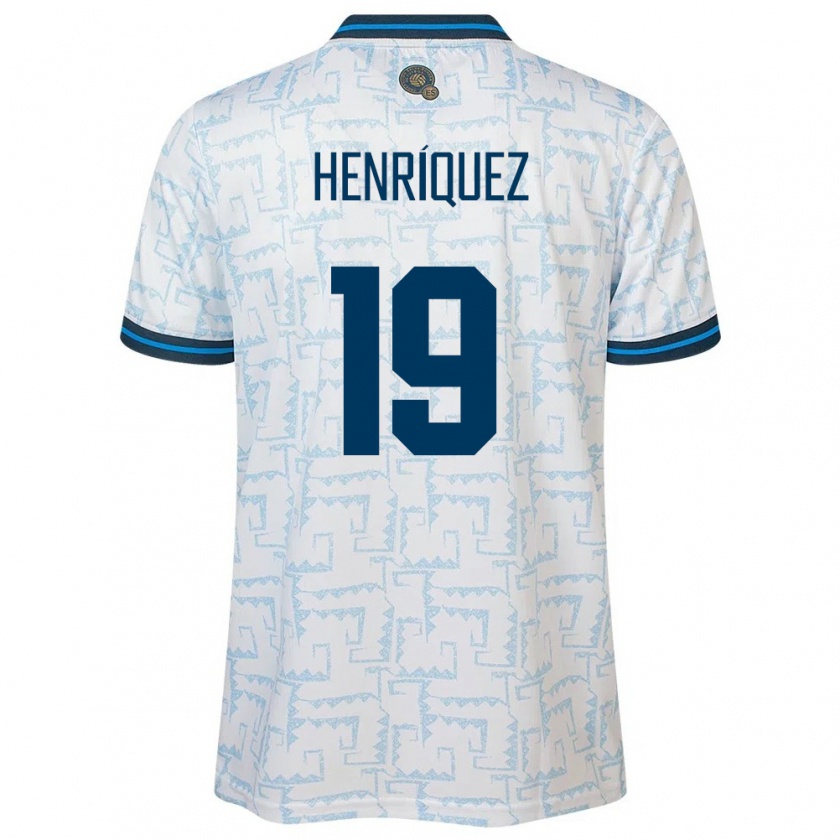 Kandiny Herren El Salvador Alejandro Henríquez #19 Weiß Auswärtstrikot Trikot 24-26 T-Shirt