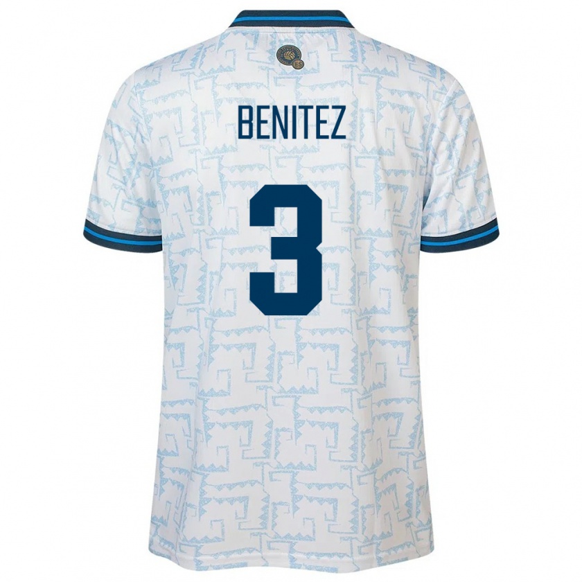 Kandiny Herren El Salvador Carolina Benitez #3 Weiß Auswärtstrikot Trikot 24-26 T-Shirt