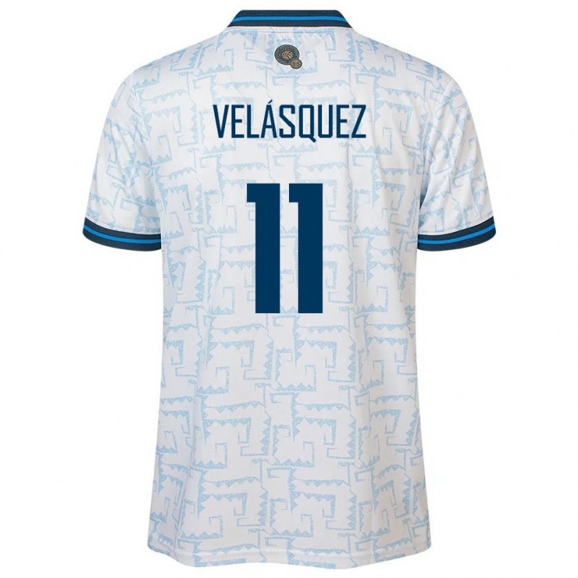 Kandiny Herren El Salvador Jackeline Velásquez #11 Weiß Auswärtstrikot Trikot 24-26 T-Shirt