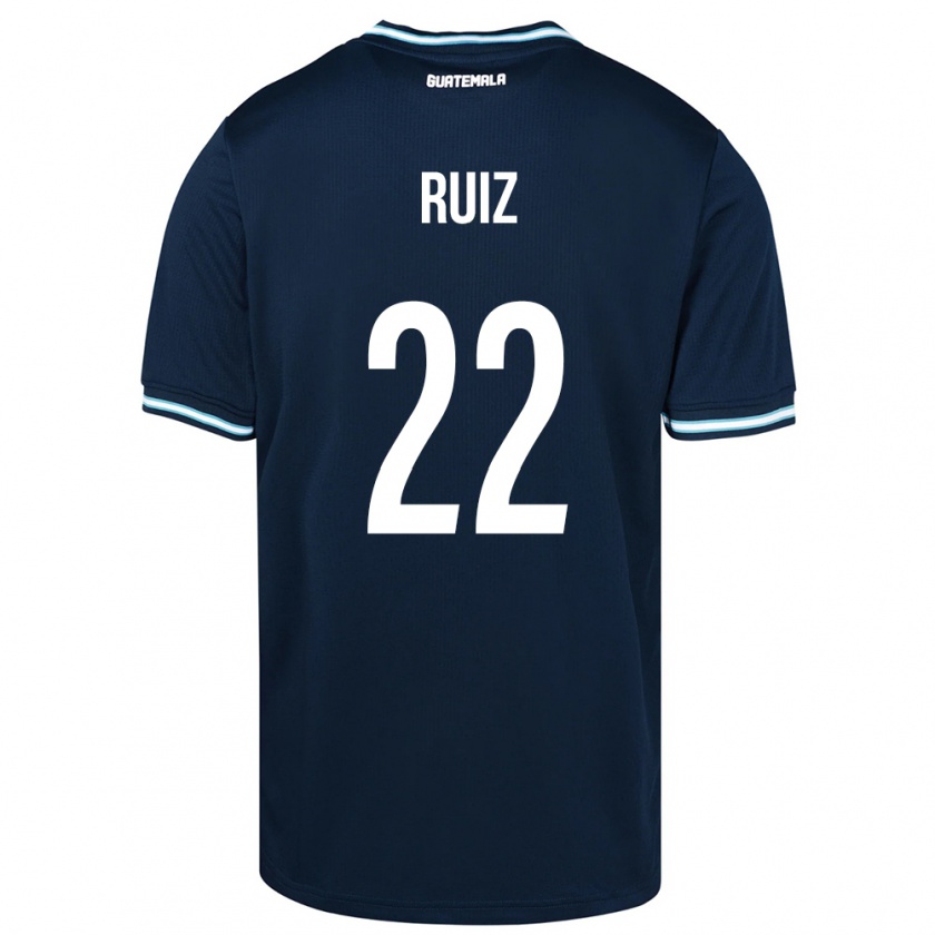 Kandiny Herren Guatemala Kevin Ruiz #22 Blau Auswärtstrikot Trikot 24-26 T-Shirt