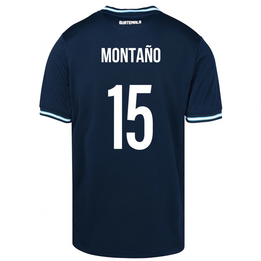 Kandiny Herren Guatemala Figo Montaño #15 Blau Auswärtstrikot Trikot 24-26 T-Shirt