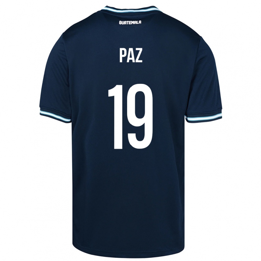 Kandiny Herren Guatemala Vidal Paz #19 Blau Auswärtstrikot Trikot 24-26 T-Shirt