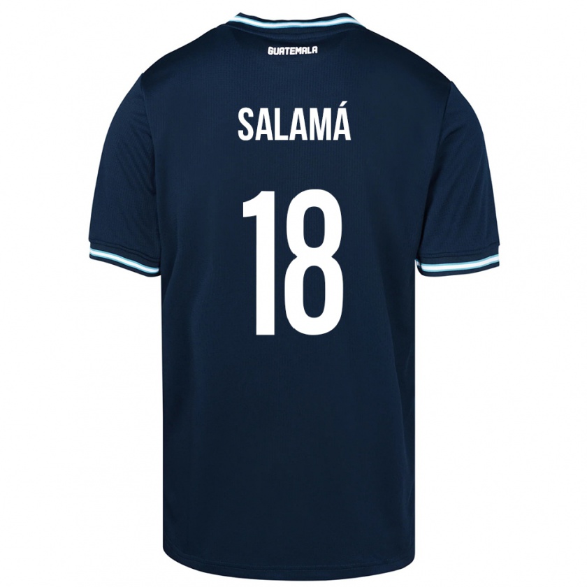 Kandiny Herren Guatemala Anthony Salamá #18 Blau Auswärtstrikot Trikot 24-26 T-Shirt