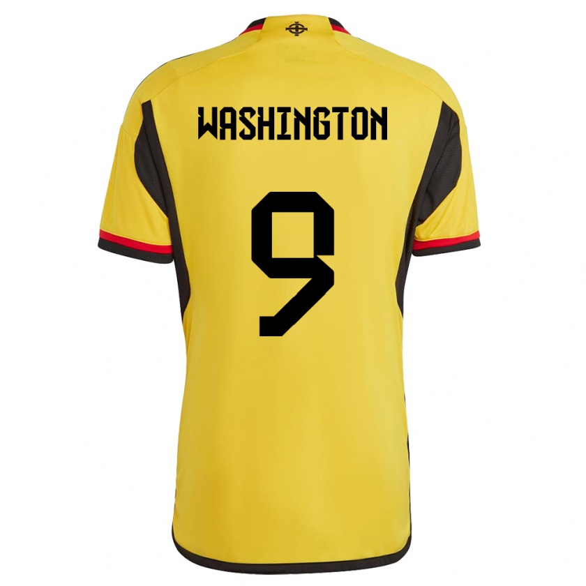 Kandiny Herren Nordirland Conor Washington #9 Weiß Auswärtstrikot Trikot 24-26 T-Shirt