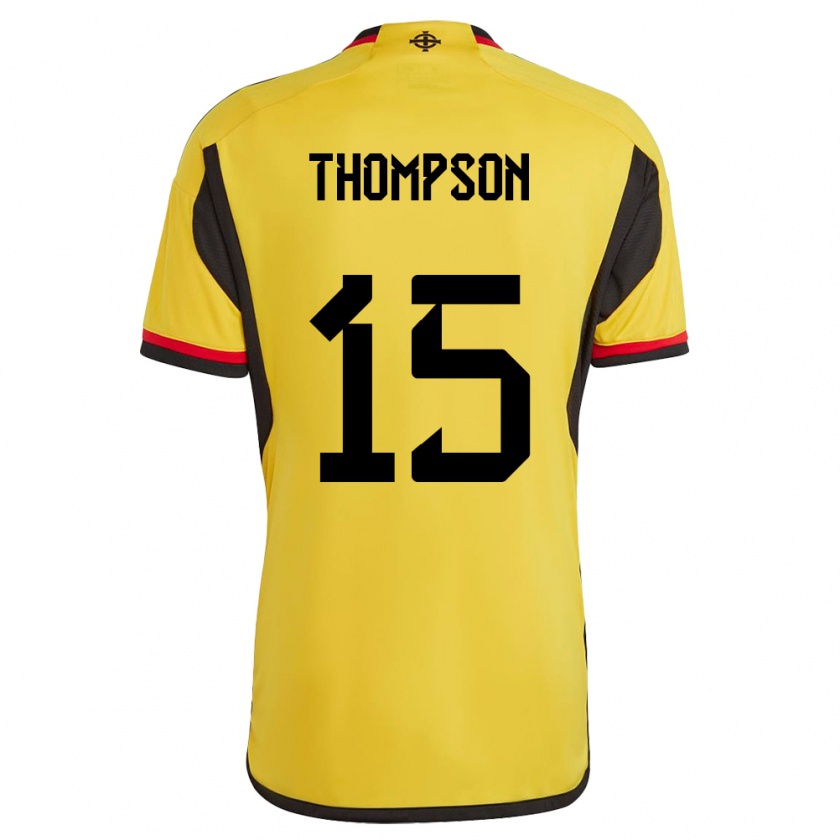 Kandiny Herren Nordirland Jordan Thompson #15 Weiß Auswärtstrikot Trikot 24-26 T-Shirt