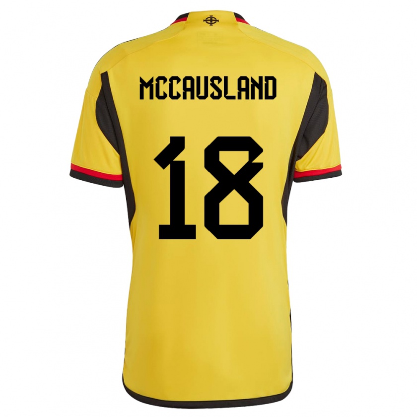 Kandiny Herren Nordirland Ross Mccausland #18 Weiß Auswärtstrikot Trikot 24-26 T-Shirt