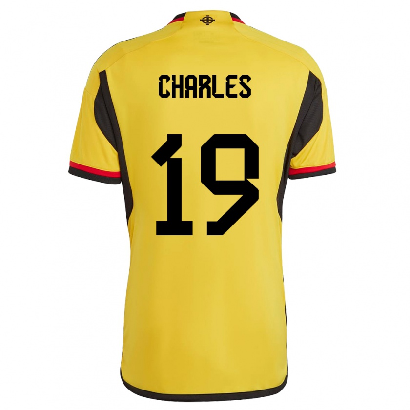 Kandiny Herren Nordirland Shea Charles #19 Weiß Auswärtstrikot Trikot 24-26 T-Shirt