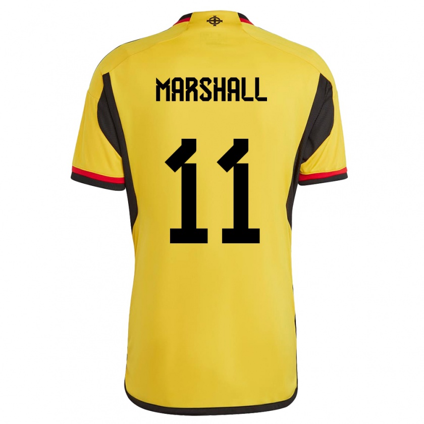 Kandiny Herren Nordirland Callum Marshall #11 Weiß Auswärtstrikot Trikot 24-26 T-Shirt