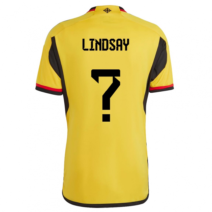 Kandiny Herren Nordirland Charlie Lindsay #0 Weiß Auswärtstrikot Trikot 24-26 T-Shirt